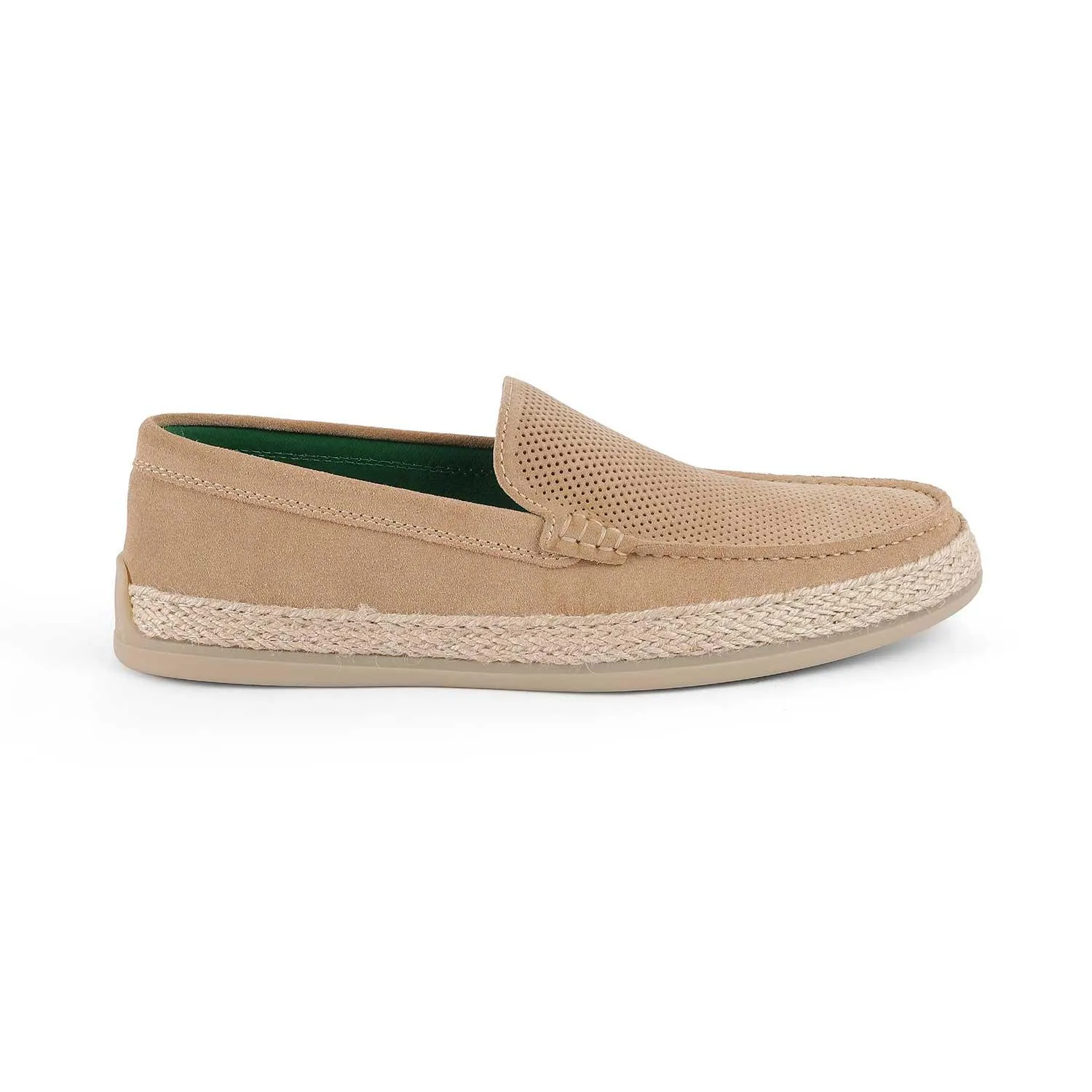 Tresmode Bath Beige Men's Suede Leather Loafers