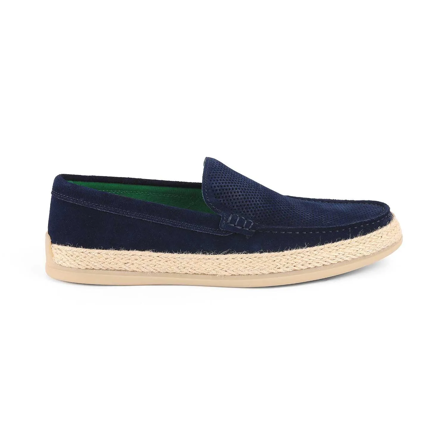 Tresmode Bath Blue Men's Suede Leather Loafers