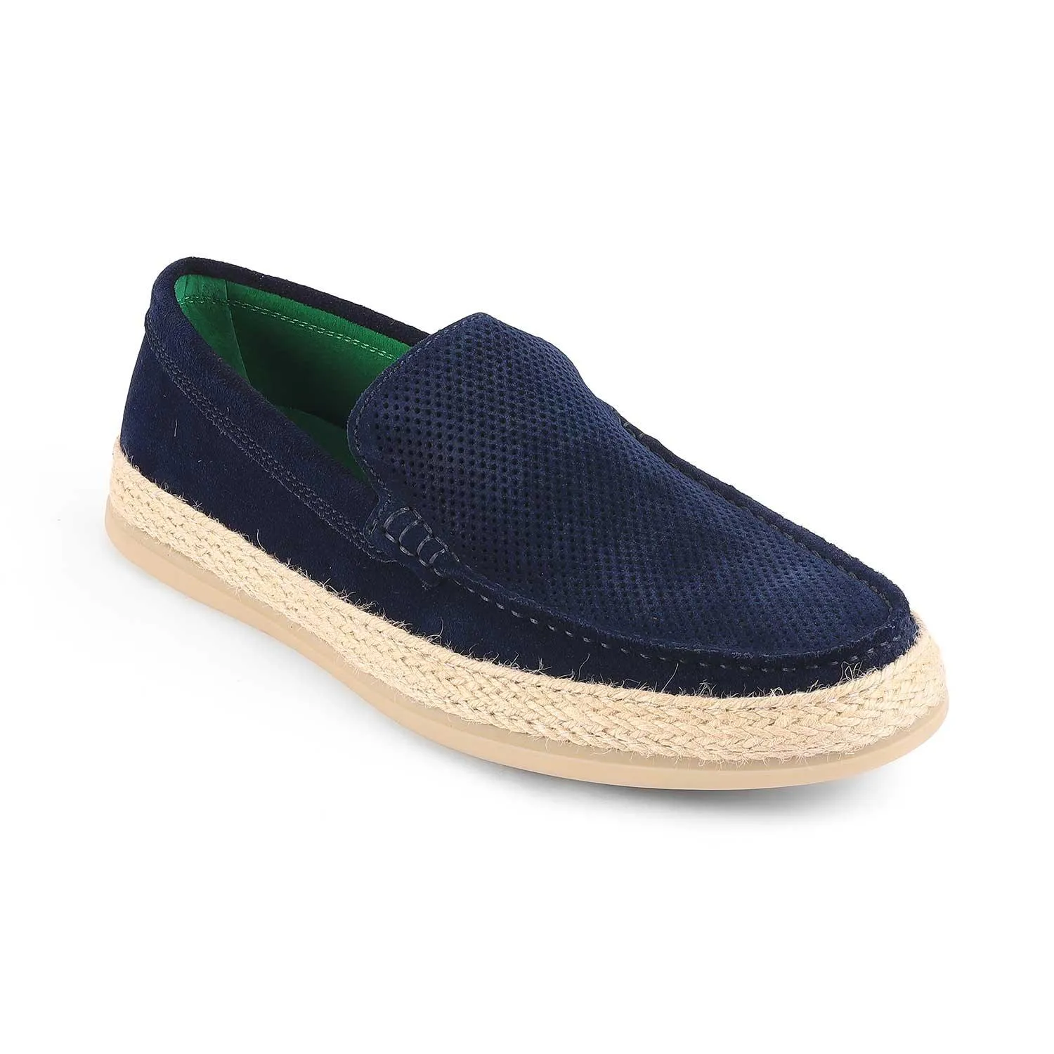 Tresmode Bath Blue Men's Suede Leather Loafers