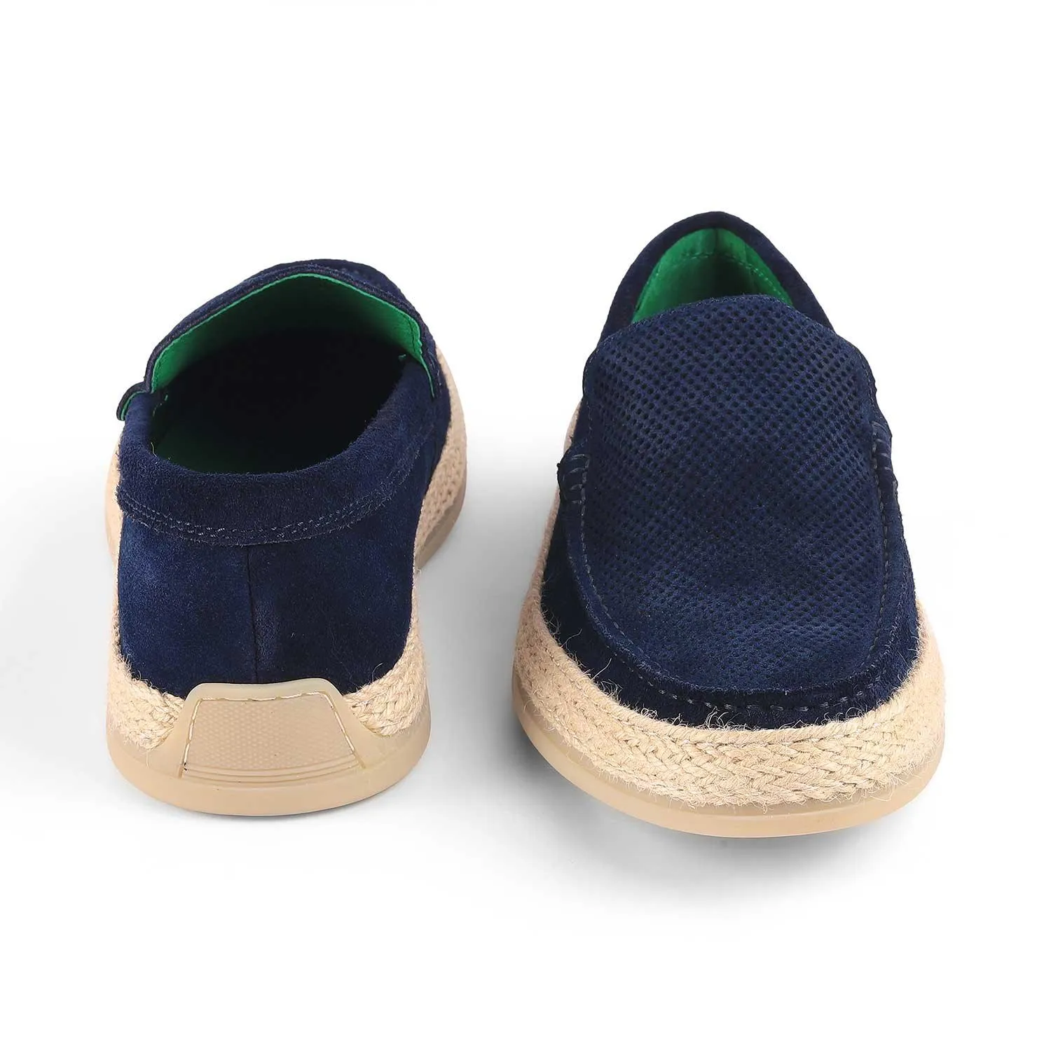 Tresmode Bath Blue Men's Suede Leather Loafers