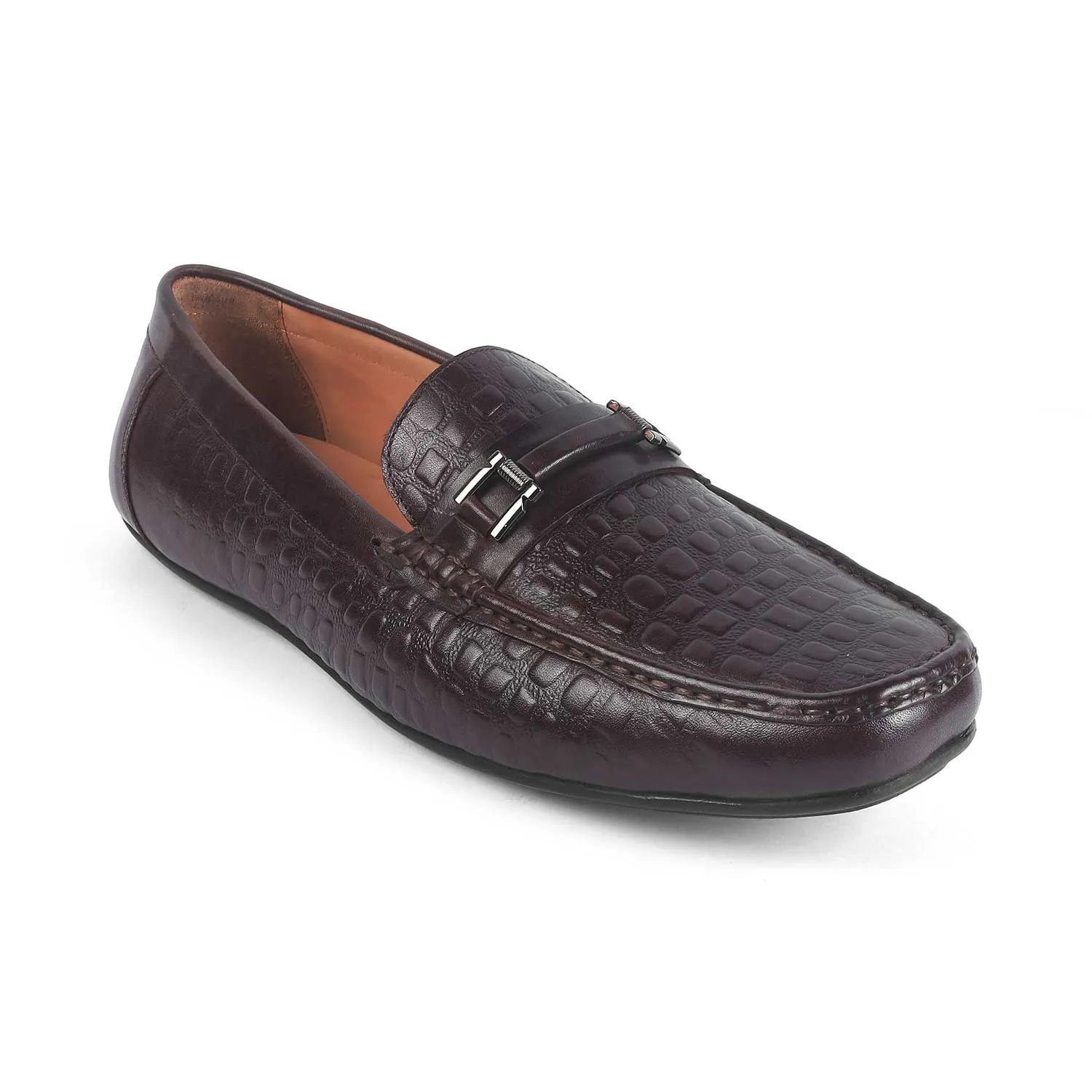 Tresmode Camil Brown Men's Leather Driving Loafers