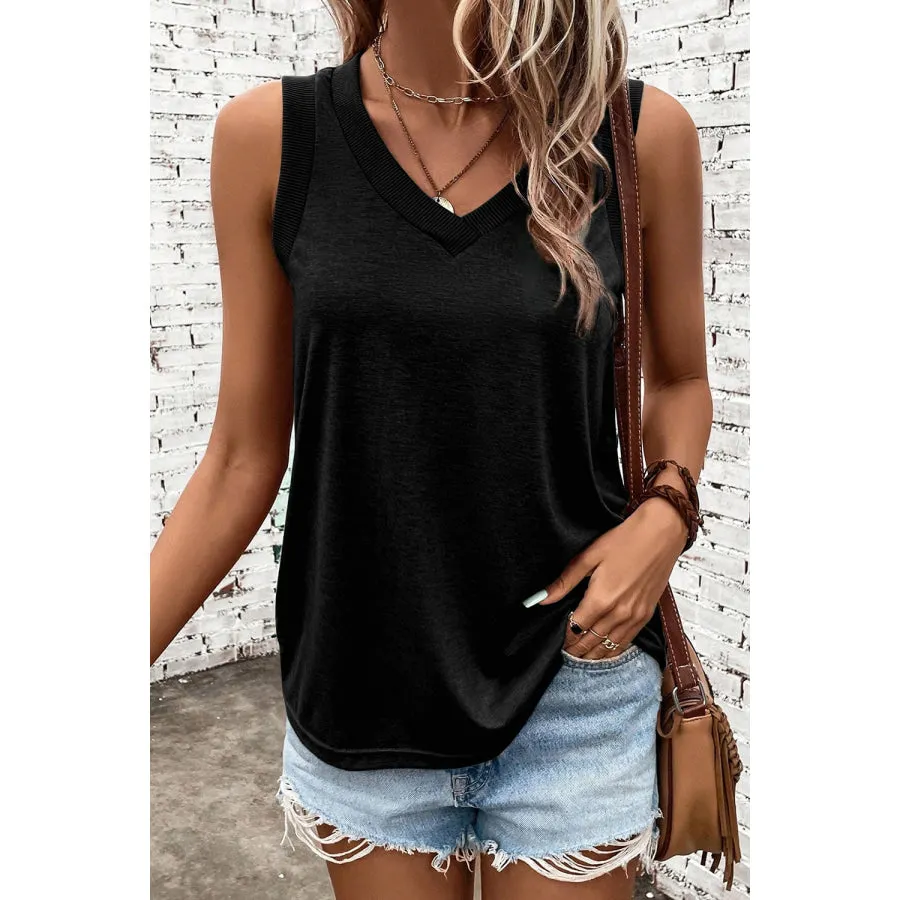 V-Neck Wide Strap Tank