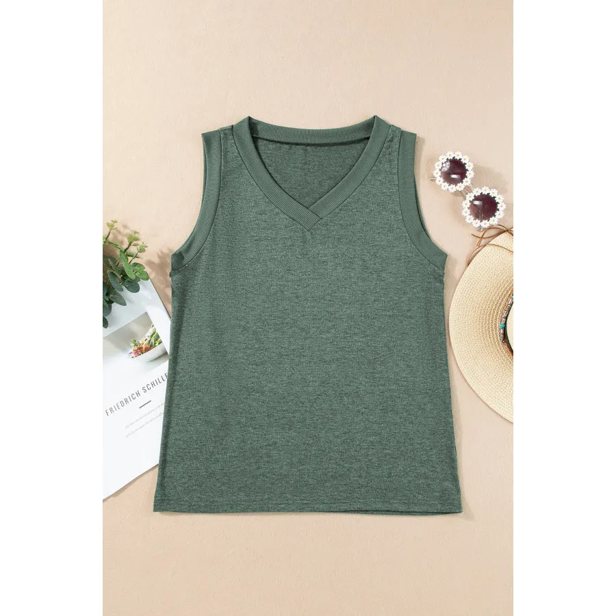 V-Neck Wide Strap Tank