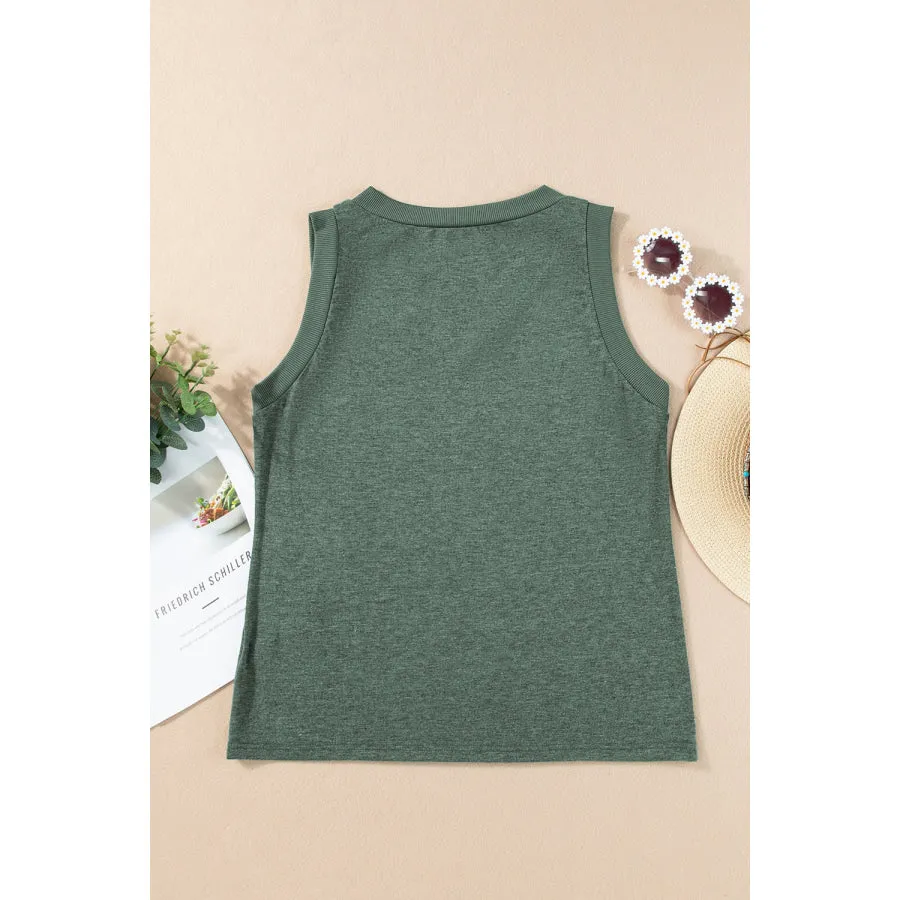 V-Neck Wide Strap Tank