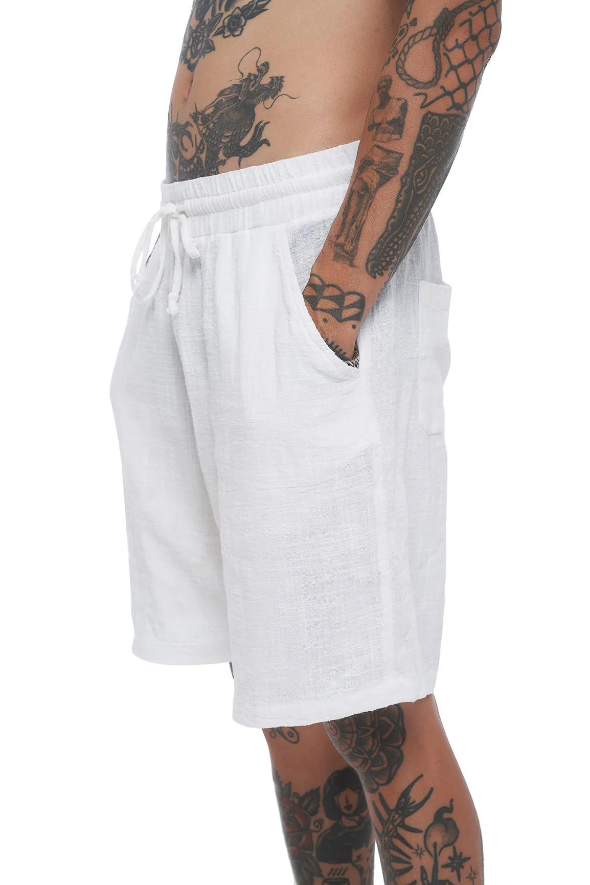 Vacay Textured Short - White