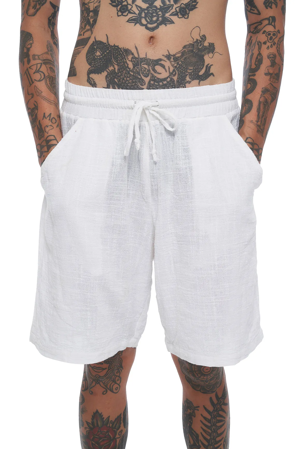 Vacay Textured Short - White