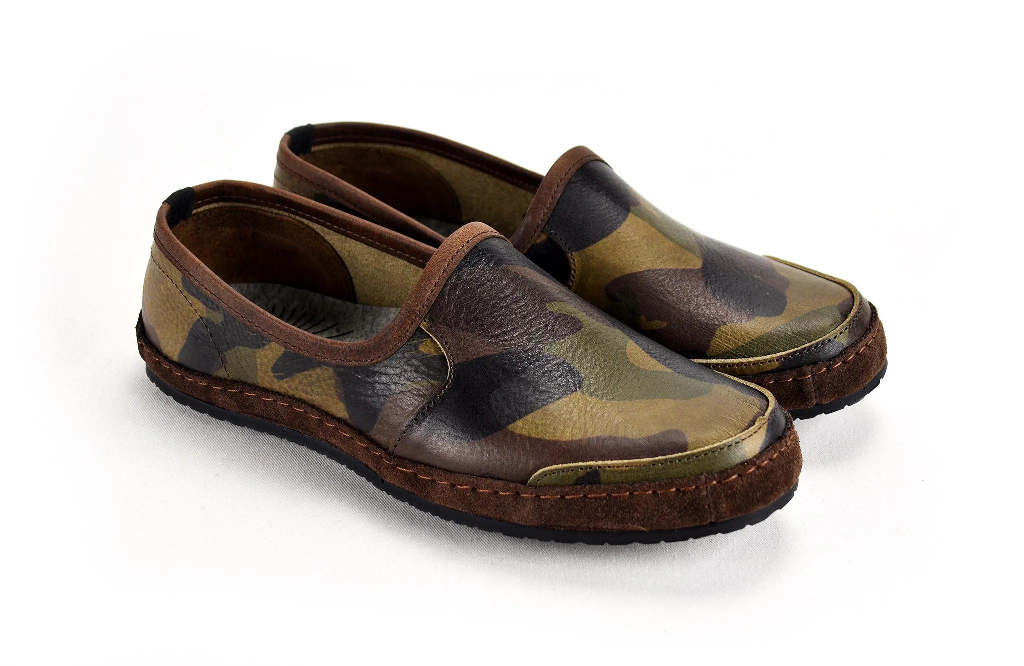 Vermont House Shoes®: Premium Italian Veg-Tan Camo Loafers