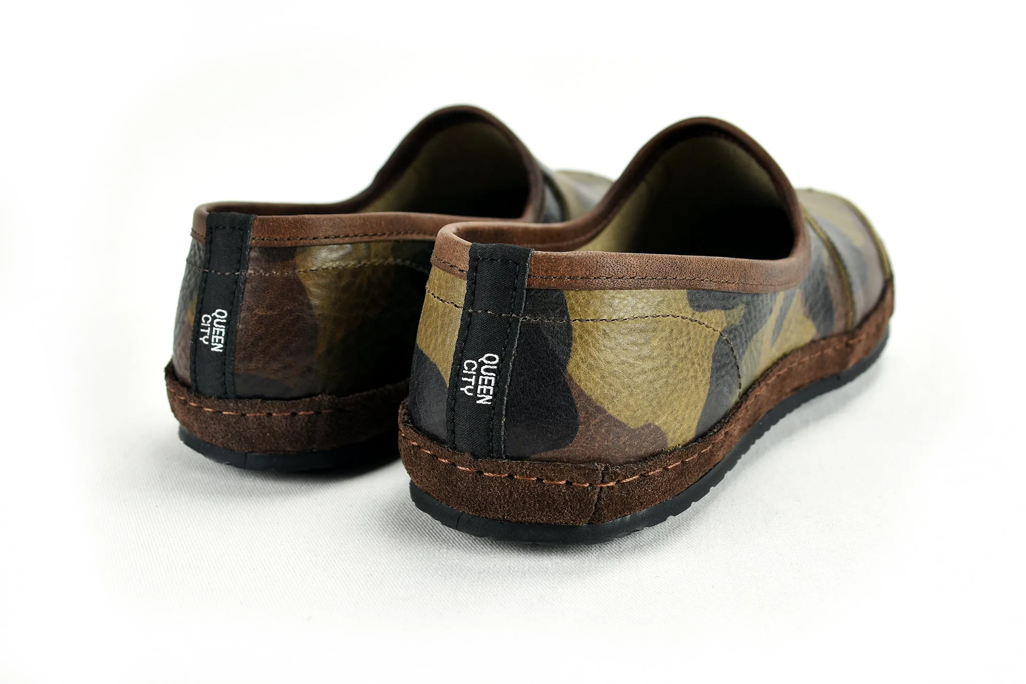 Vermont House Shoes®: Premium Italian Veg-Tan Camo Loafers