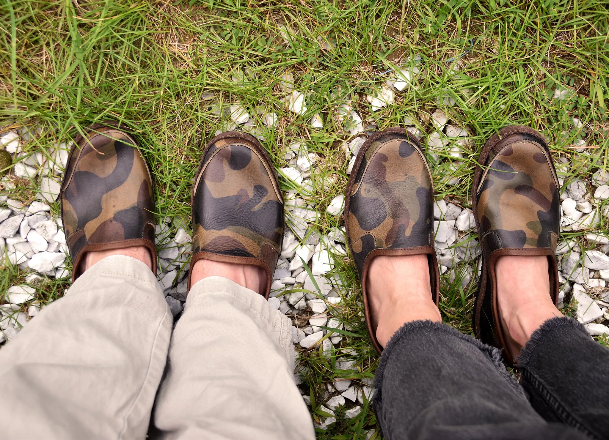 Vermont House Shoes®: Premium Italian Veg-Tan Camo Loafers