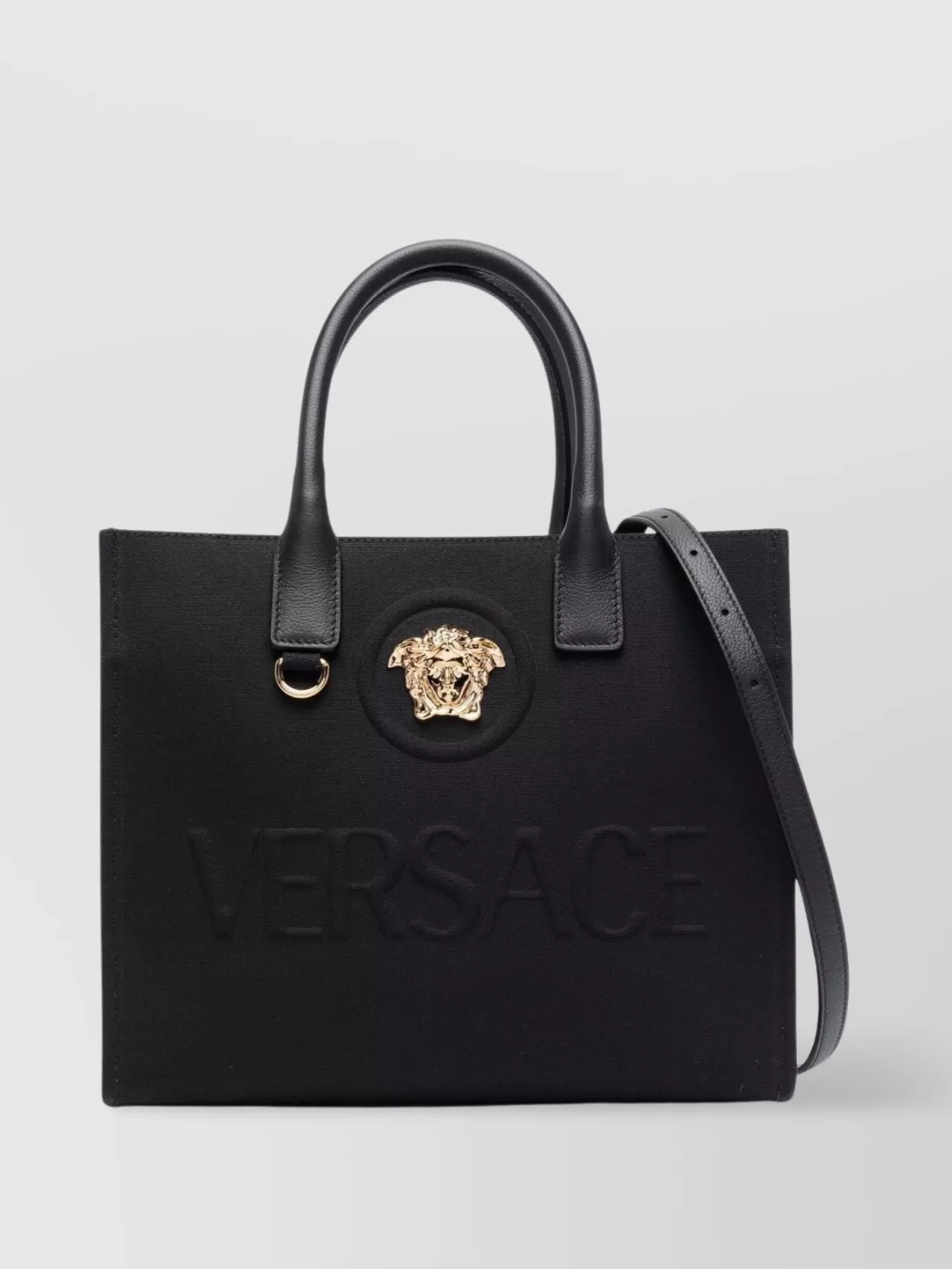 Versace   Small medusa calf leather tote bag