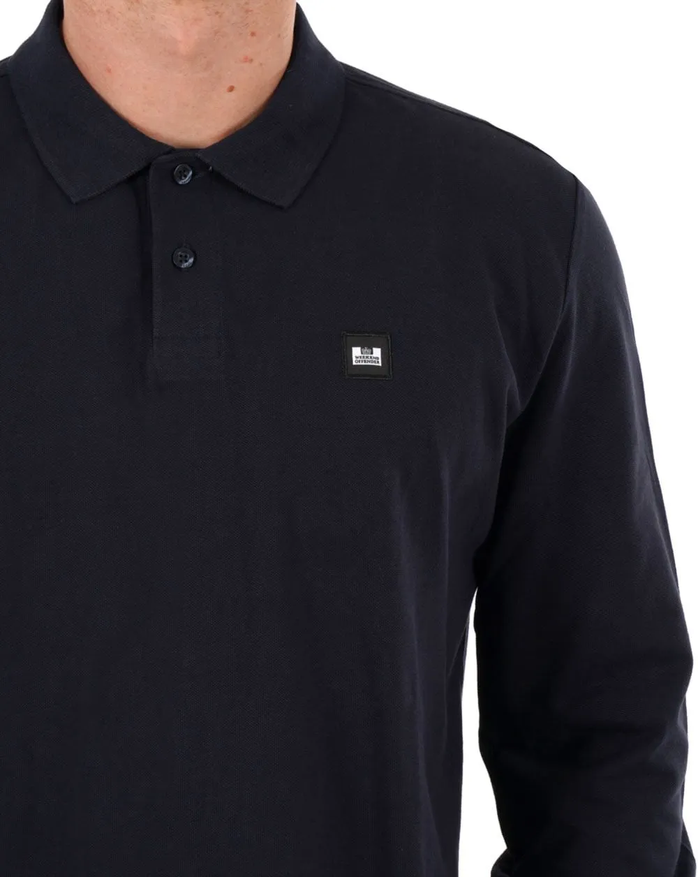 Weekend Offender Dice LS Polo Navy