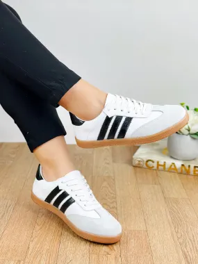 White Black Stripe Classic Sneakers