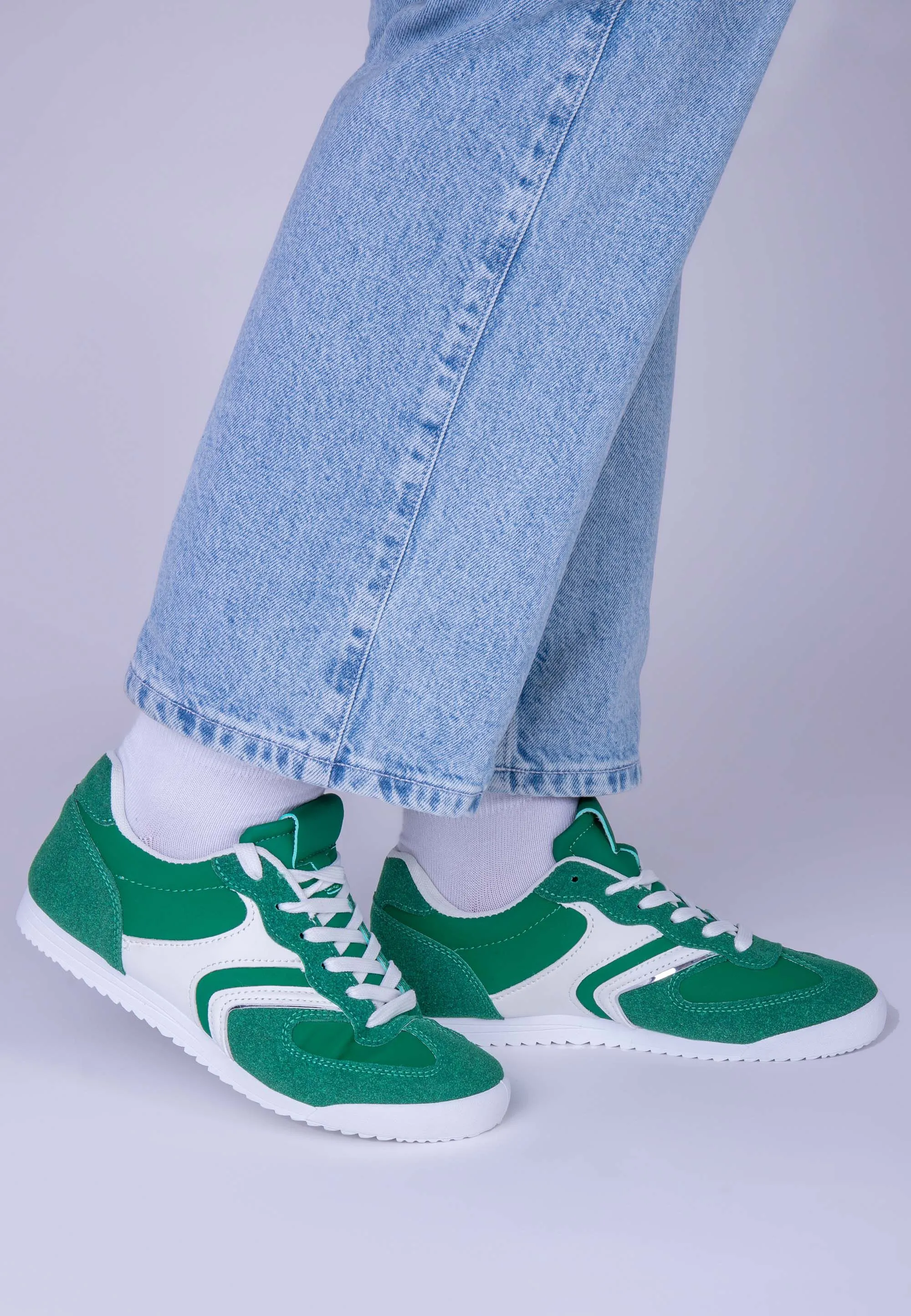 Womens Green Retro Runner Trainers