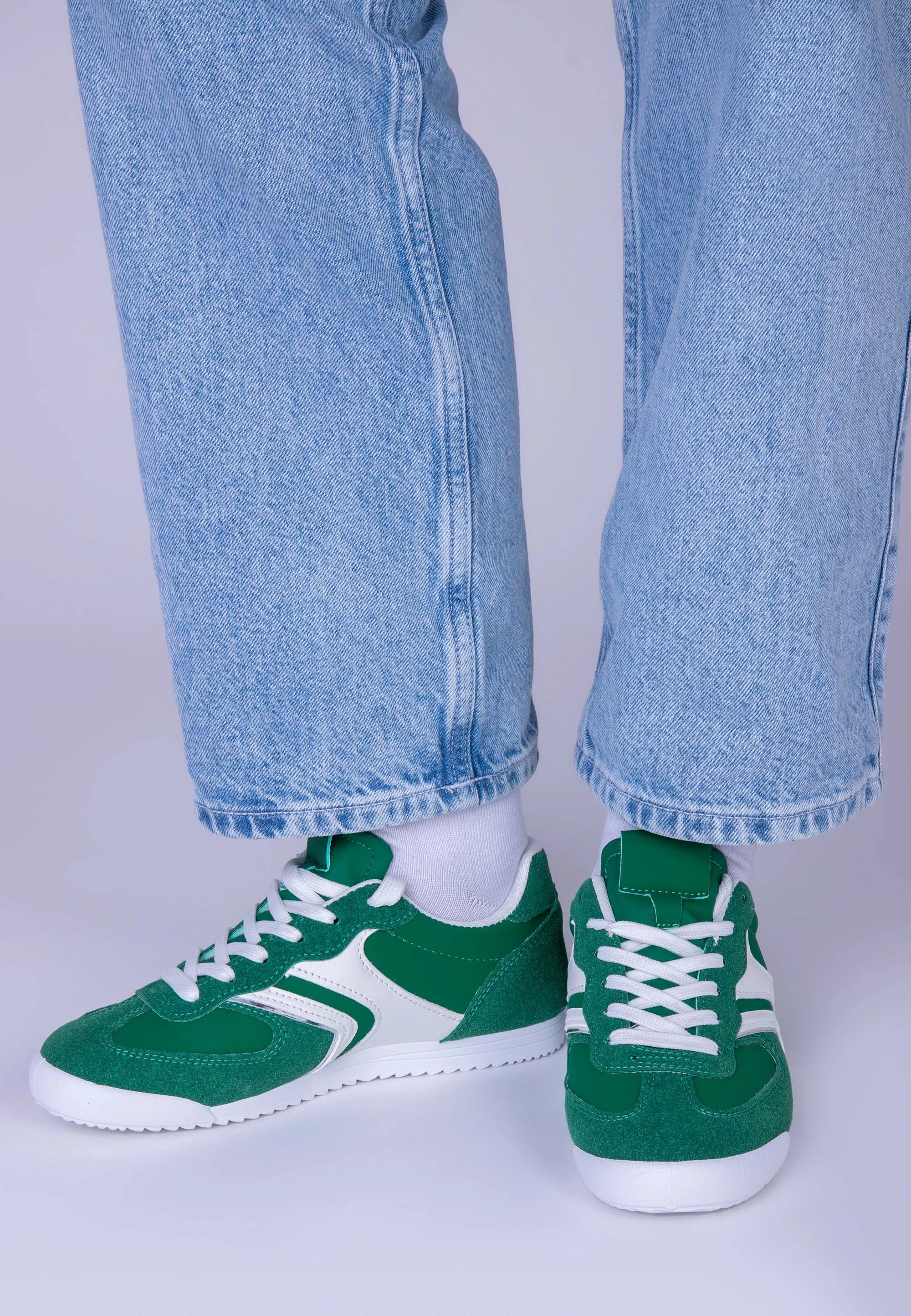 Womens Green Retro Runner Trainers