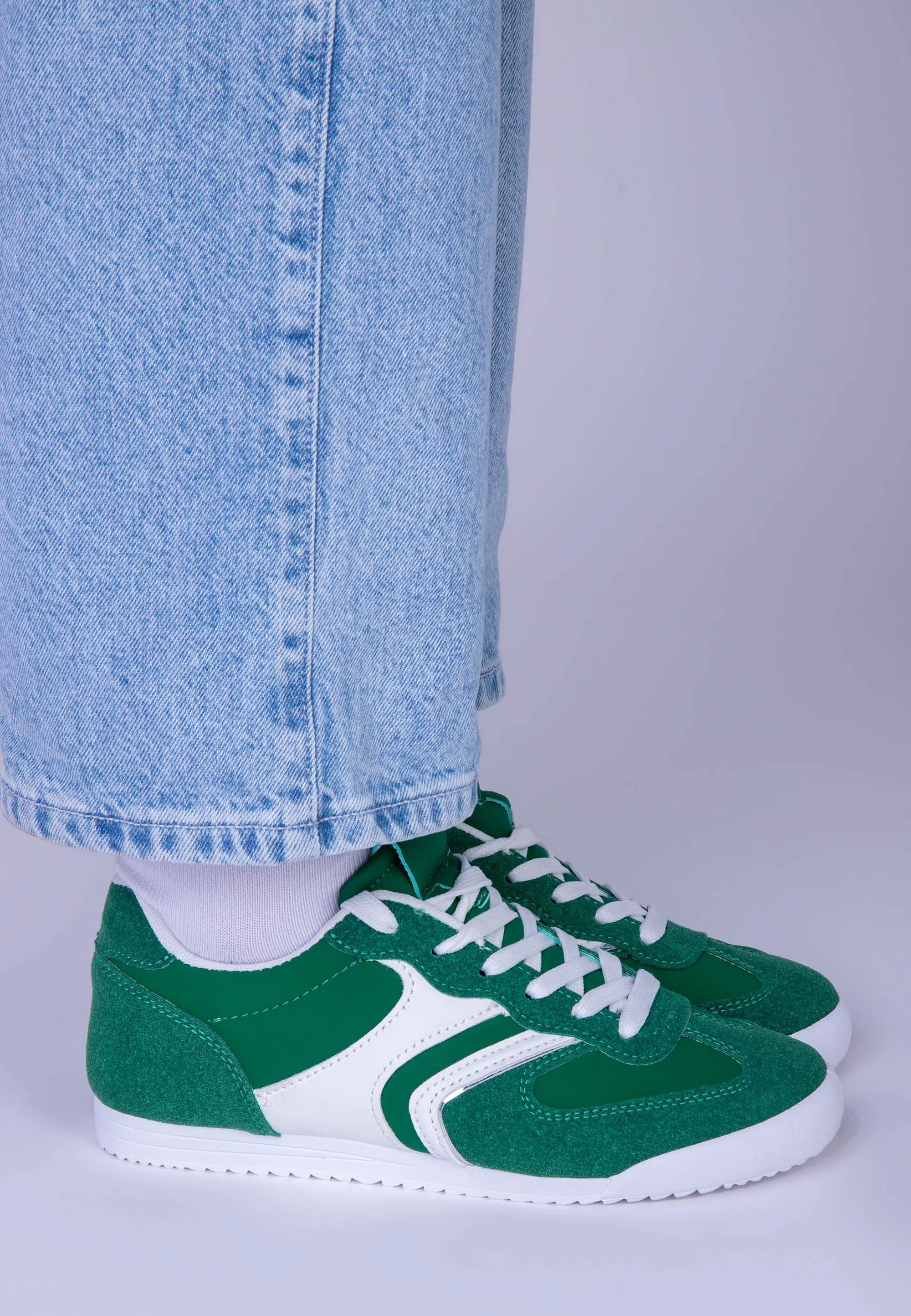 Womens Green Retro Runner Trainers