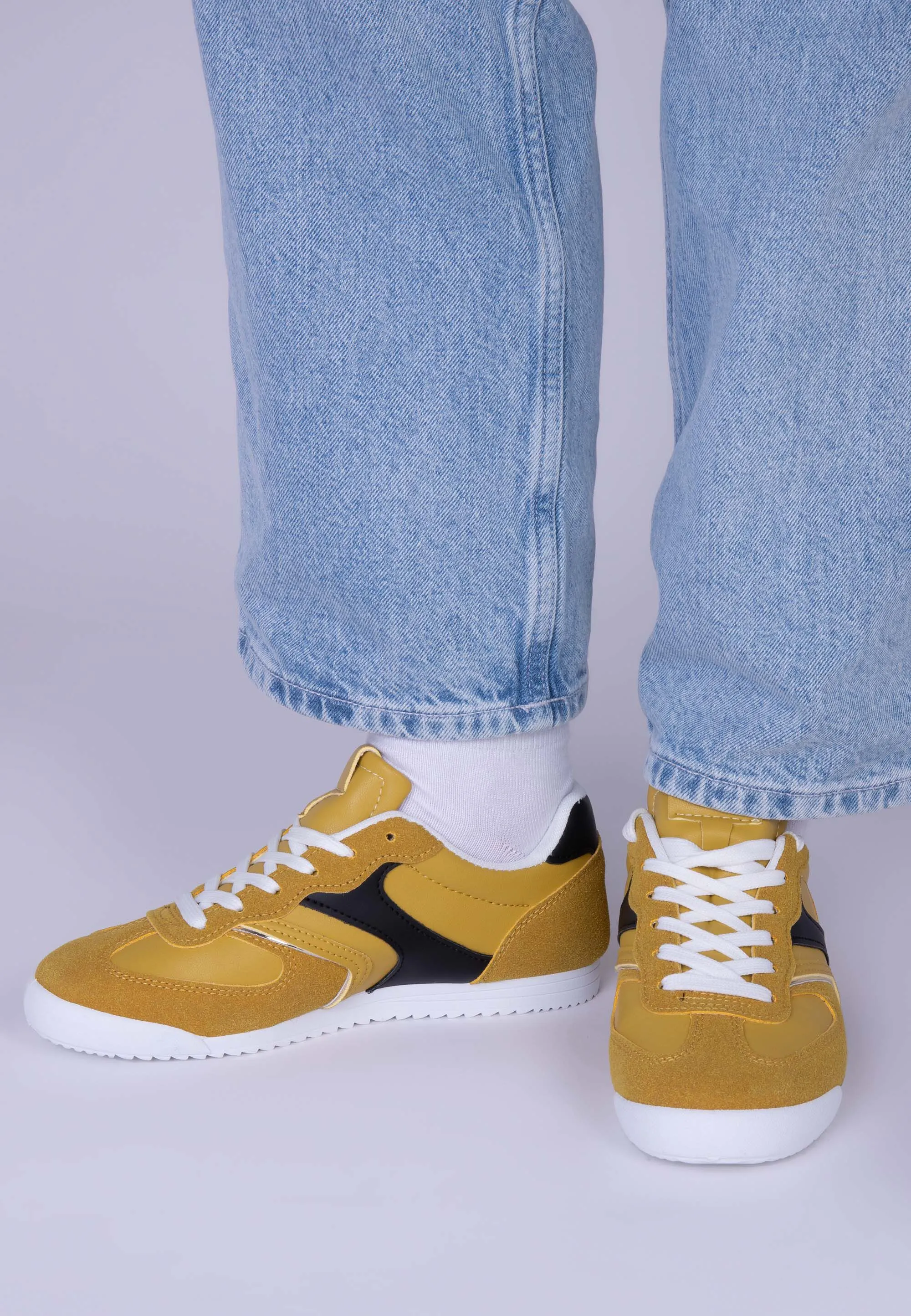 Womens Yellow Retro Runner Trainers